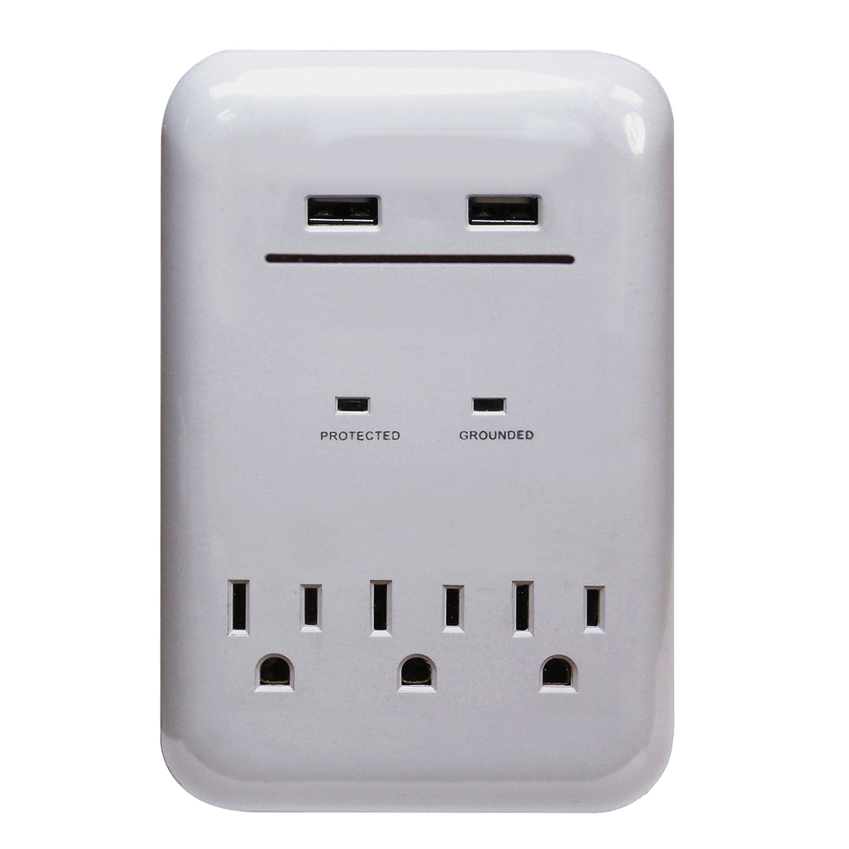 USB Charger with Surge Protection, 3-Outlets, 3.4 A