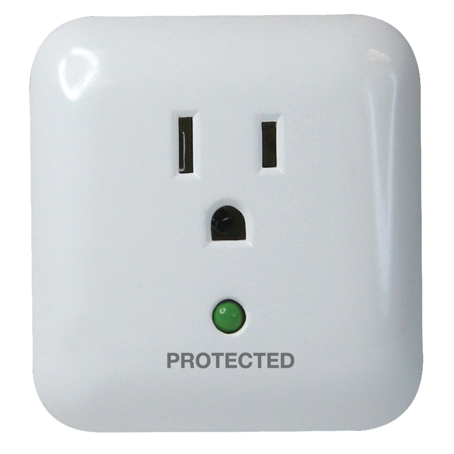 Surge Protector, 1-Outlet, 125 V, 15 A, White