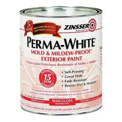 03134 Latex Paint, Semi-Gloss Sheen, White, 1 qt, Can, 300 to 400 sq-ft/gal Coverage Area