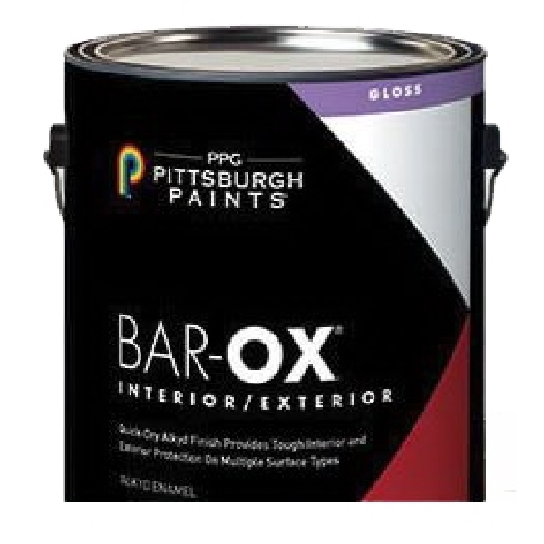 BAR-OX DP58138-01 Enamel Paint, Gloss Sheen, Aluminum, 1 gal, 300 to 400 sq-ft/gal Coverage Area