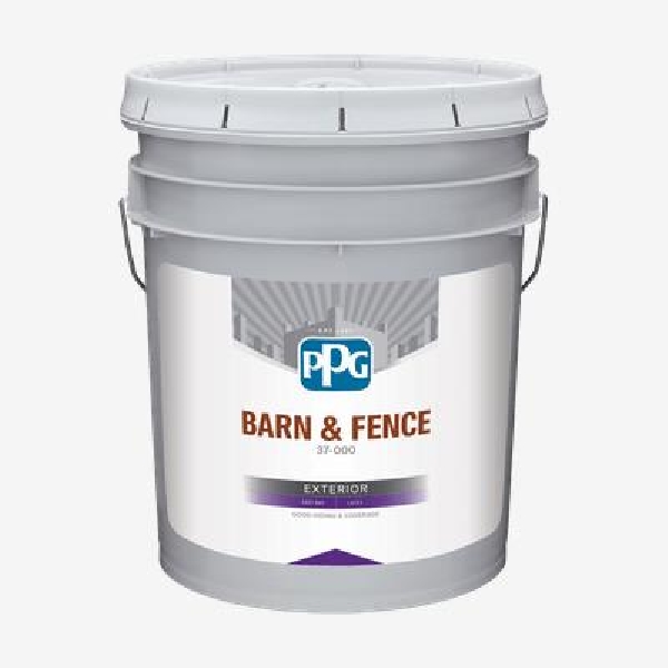 37-710-05 Barn & Fence Paint, Flat Sheen, Red, 5 gal, 400 sq-ft/gal Coverage Area
