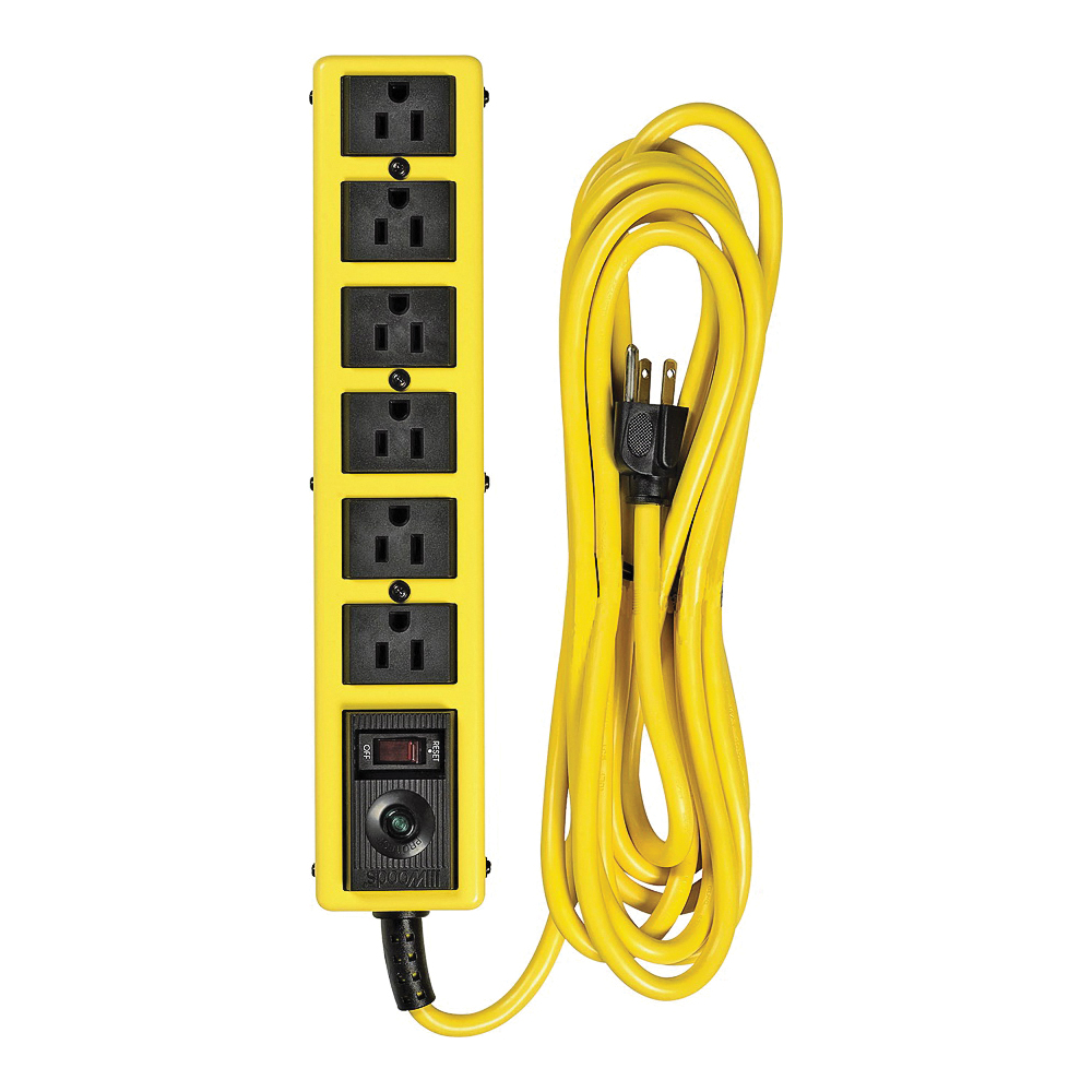 5138N Surge Protector Power Strip, 125 V, 15 A, 6 -Outlet, 1050 J Energy, Black/Yellow